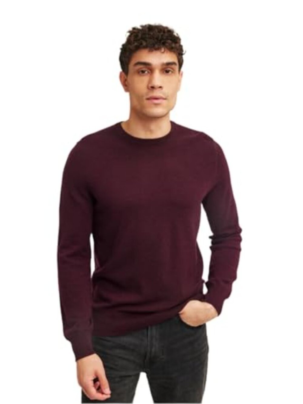 100% Cashmere Mens Crewneck Pullover Sweater - Ultra Soft Lightweight Knit